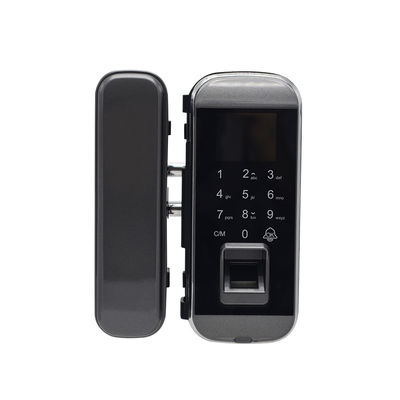 qualité  Digital Access Control Support EBKN Aluminum Alloy+Iron Glass Slide Smart Biometric Fingerprint Commercial Door Remote Control Glass Door Lock usine