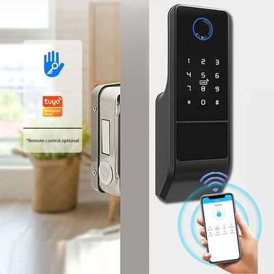 Aluminum Alloy Tuya Wifi APP Fingerprint Smart Door Lock Biometric Fingerprint Door Handle Keyless Digital Lock
